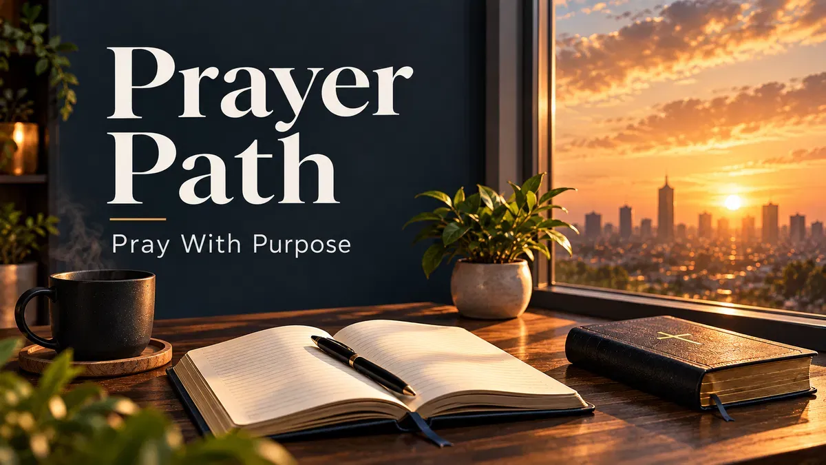 Prayer Path devotional book in morning light